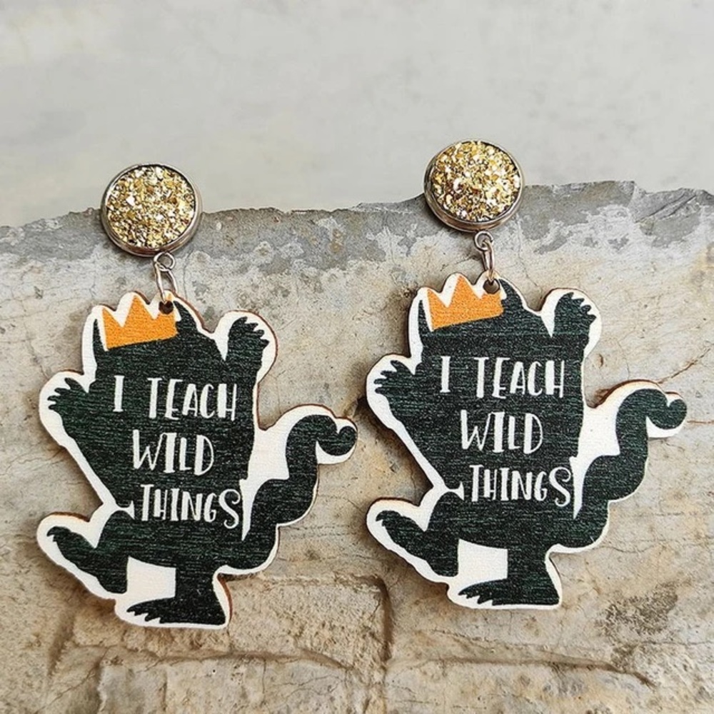 “ I Teach Wild Things” Book Character Earrings